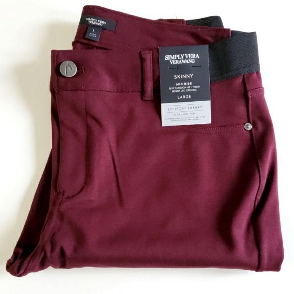 Simply Vera Wang Purple Ponte Ankle Skinny Pant - Picture 4 of 5
